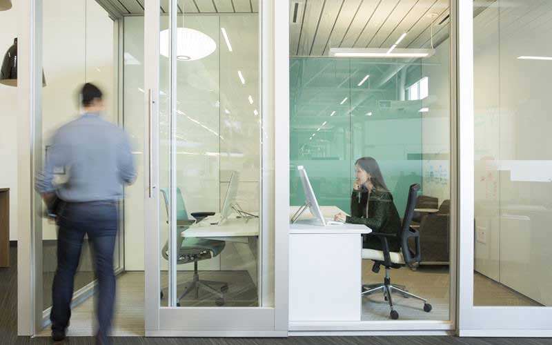 Working in modern offices