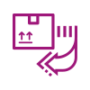 Purple returns icon logo