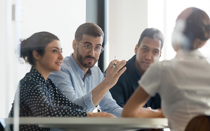 Group of colleagues during a workshop