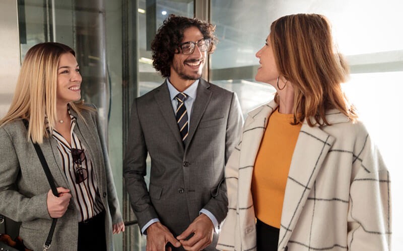 Access to data insights for your government agency Three employees discussing