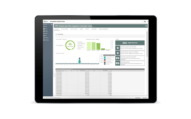 HPE GreenLake consumption services HPE GreenLake Flex Capacity tablet