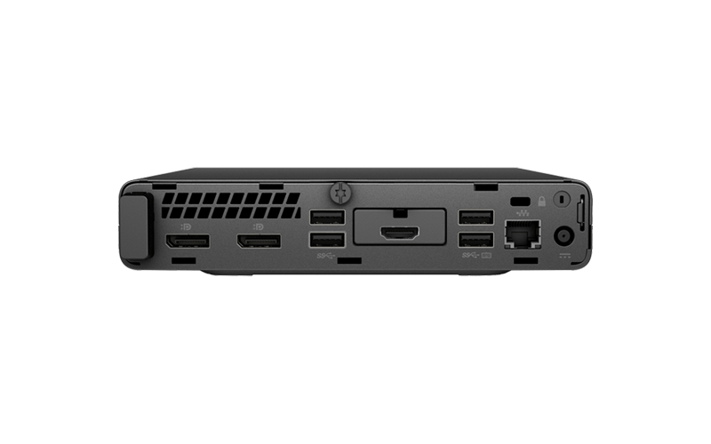 HP EliteDesk 705 Desktop Mini Close up of the HP EliteDesk 705 Desktop Mini
