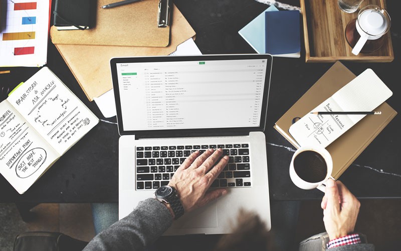 Remote working solutions Employee using a laptop