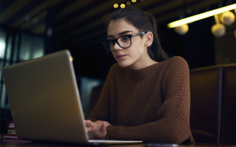Secure applications Woman on laptop
